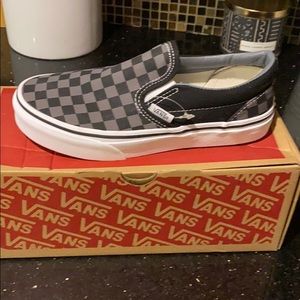 Vans gray and black checked